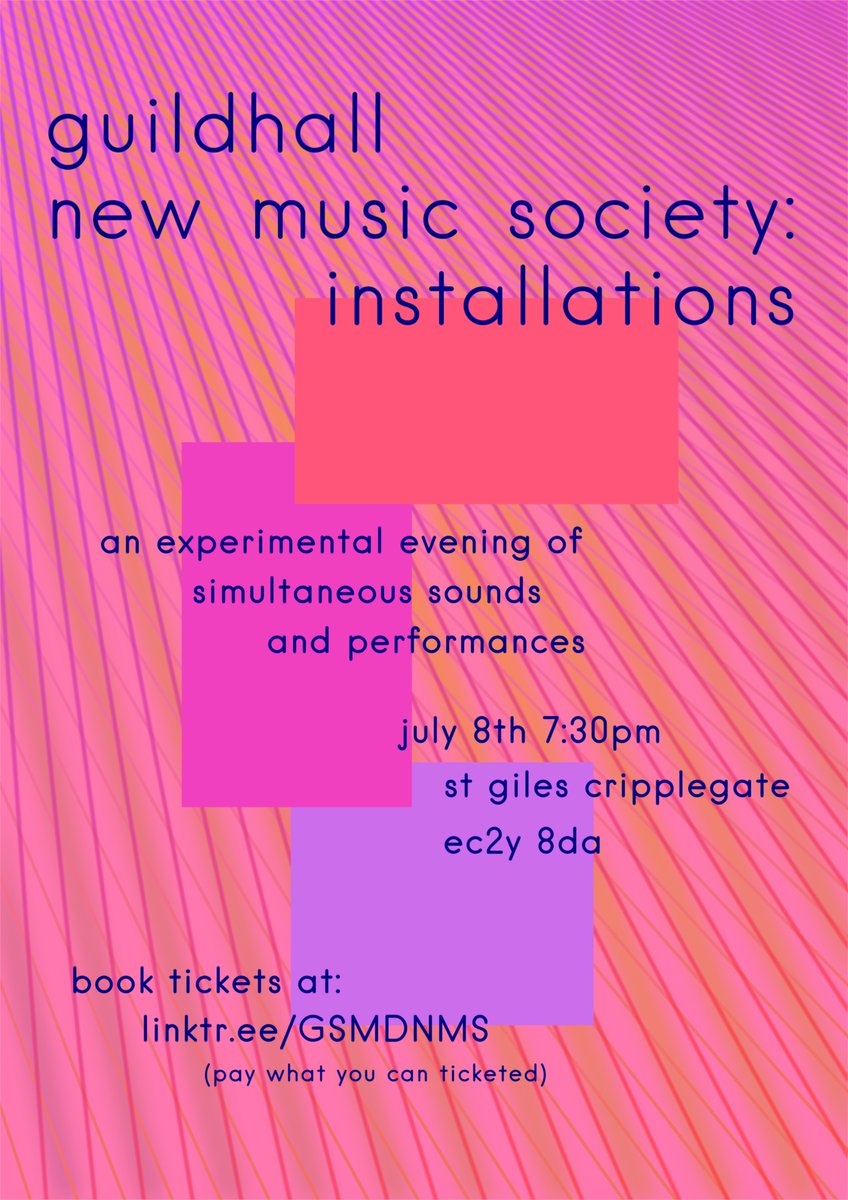 GuildhallNewMus's tweet photo. announcing our summer term event: installations

july 8th, 7:30pm 🌷

we're overjoyed to present an evening of sound works, live electronics, and cross-media collaborations, presented as installations at St Giles Cripplegate. hope you can join us! 🐞 https://t.co/iiCQ4bYdGO