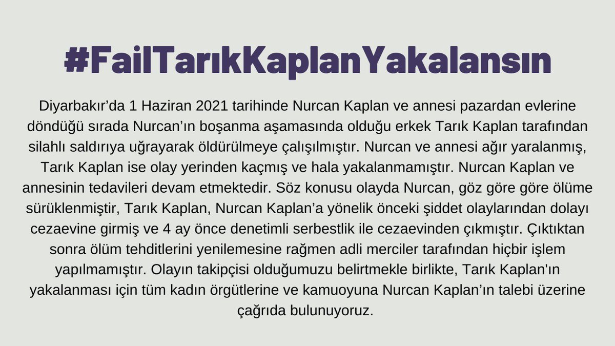 dbkadinhaklari's tweet photo. 1)Nurcan Kaplan boşanma aşamasında olduğu erkek TARIK KAPLAN tarafından 15 yıllık evlilik süresi boyunca fiziksel şiddete uğradı. Her bir şiddet olayı için defalarca adli mercilere başvuru yaptı, koruma kararları aldırdı. #FailTarıkKaplanYakalansın https://t.co/KnendnIVvf