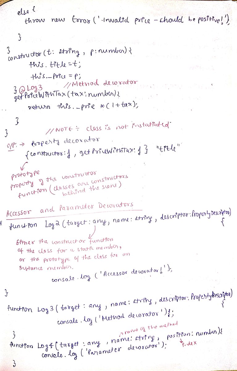 thesavvycoder's tweet image. Finished with #Day6 of my #30DaysOfTypeScript Challenge.
Topic Covered : 
👉 Decorators
Follow me here : github.com/tarunsinghdev/…
#TypeScript #30DaysOfCode 
Today's Notes : 👇👇