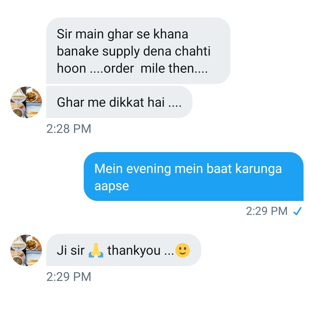 sandeepkahnani's tweet photo. Requesting  angels in #delhi to help in getting  work (cooking from home) for @AAAplusFOODS Bhawna aunty. 
She cooks delicious food
She has one daughter and her husband is currently jobless and also had brain stroke in past.
They are going thru a very tough phase.
Pl amplify https://t.co/4VnlCCxdct