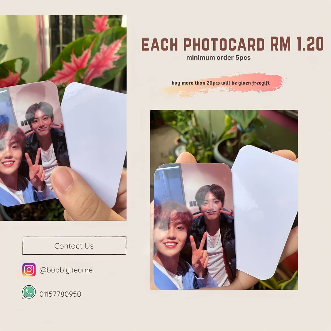 BubblyTeume's tweet photo. CUSTOM PHOTOCARD &amp; POLAROID <33

Custom photocard - RM 1.20 each
Polaroid - RM 0.50 each 

#bblyfeedback <3 https://t.co/gdZyZfMcjQ