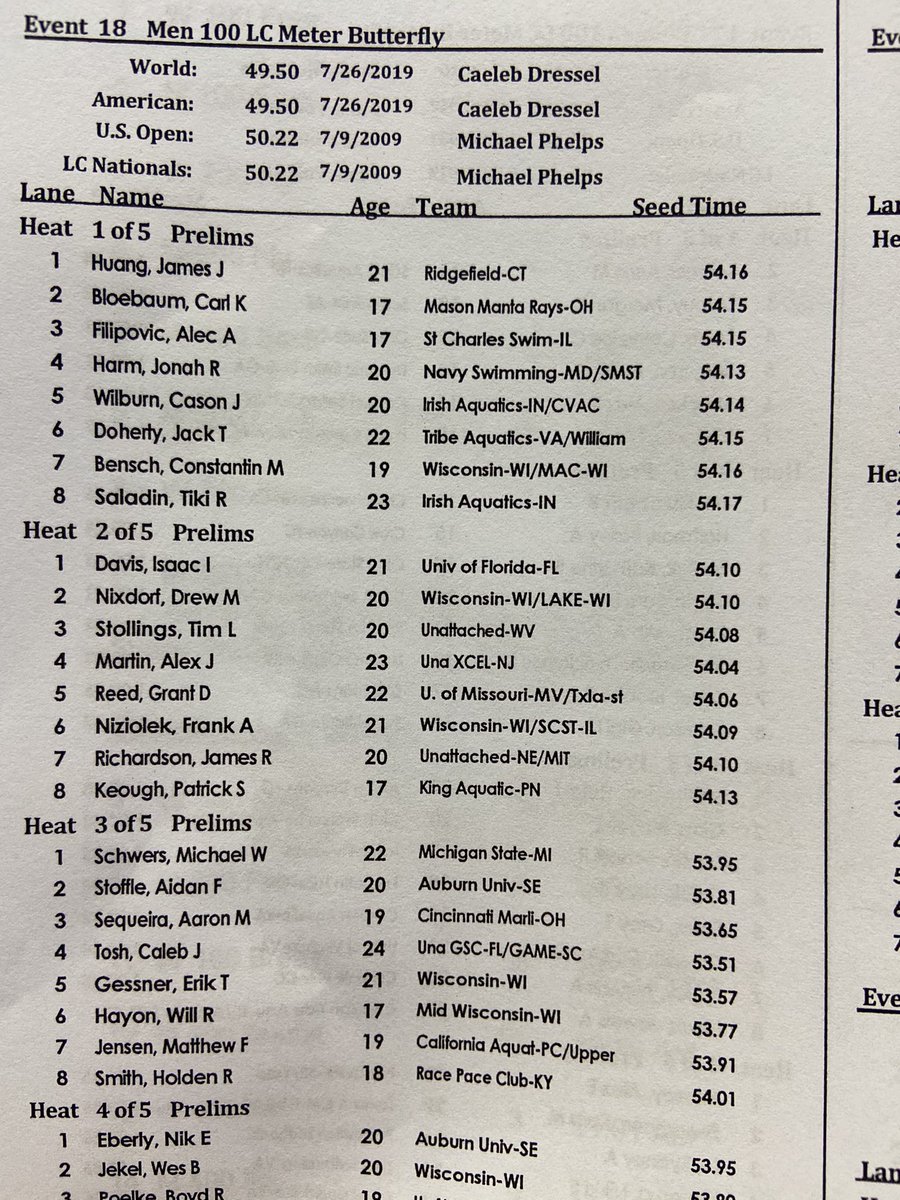 10:54 AM is SHOWTIME this morning for our guy Tim!! Make sure to catch the action! #swimtrials21