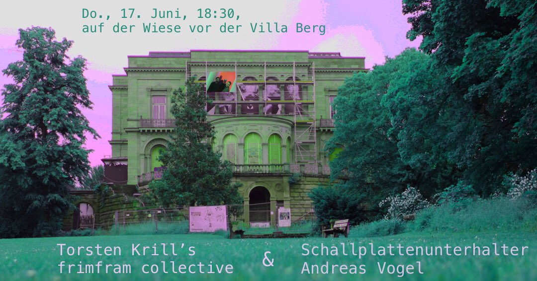 Am Do., 17. Juni, 
spielen wir um 18:30 zusammen mit dem Schallplattenunterhalter Andreas Vogel 
auf der Wiese vor der Villa Berg. 
Der Eintritt ist frei!
Info &amp; Anmeldung zum Konzert erfolgt über die Homepage von Muse-O e.V.: 
muse-o.de/2021/06/jazz-i…