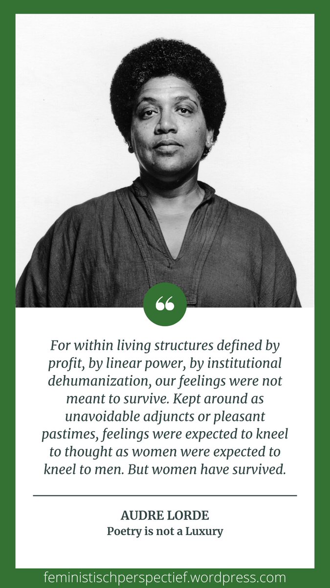 Feminist quote by Audre Lorde, from her essay "Poetry is not a Luxury".
#feminism #audrelorde #poems