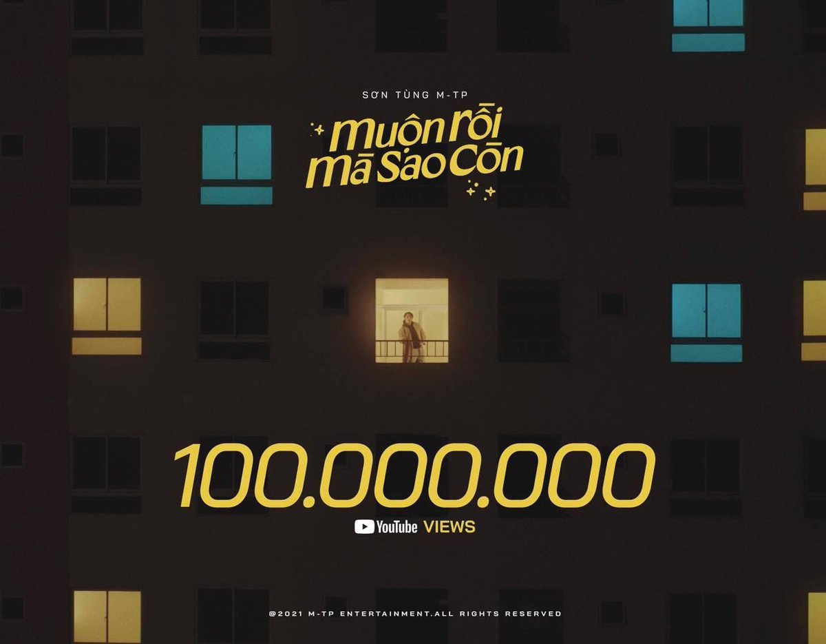 iamyours_nheo's tweet photo. Chúc mừng ”MUỘN RỒI MÀ SAO CÒN”đạt 100m viu.
@sontungmtp777 
#MRMSC_100Mviews 
#MuonRoiMaSaoCon  
#SonTungMTP https://t.co/qQb8gg9L4p