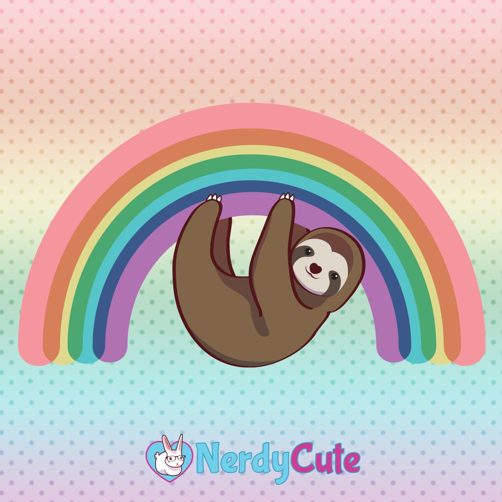 nerdycute's tweet photo. Happy Sunday Funday! #sloth #rainbow #pridemonth https://t.co/LFHe0LFASl