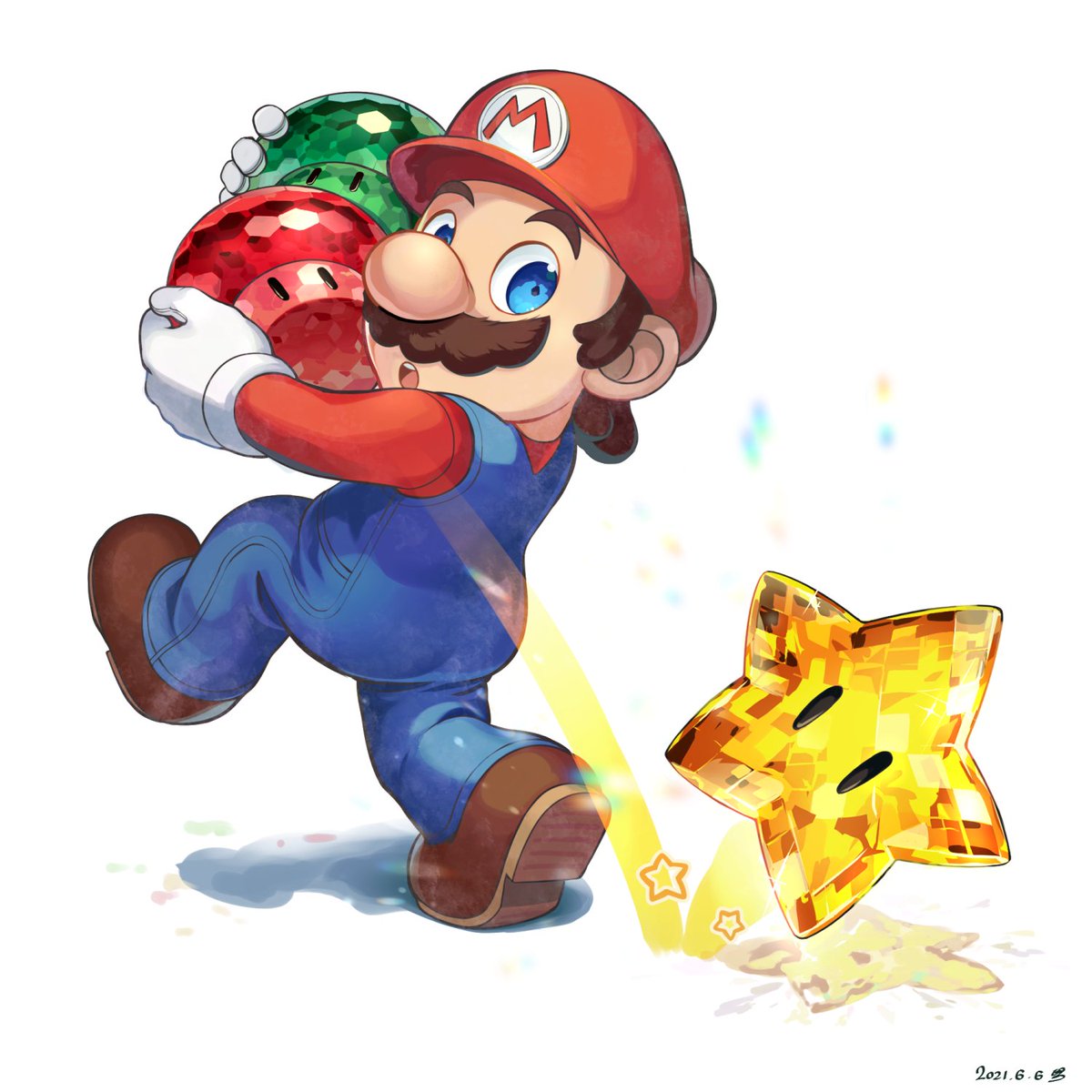 マリオ 「透明化3 」|ピーのイラスト