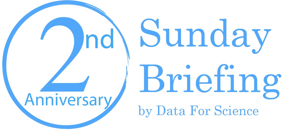 D4S Sunday Briefing #106 - bit.ly/3w17k2b

This week we're celebrating 2 years with #Data #Repositories, #AWS, #NLP and #Timeseries
 
Subscribe: bit.ly/2YaiZLc and never miss an update!  #BigData #DeepLearning