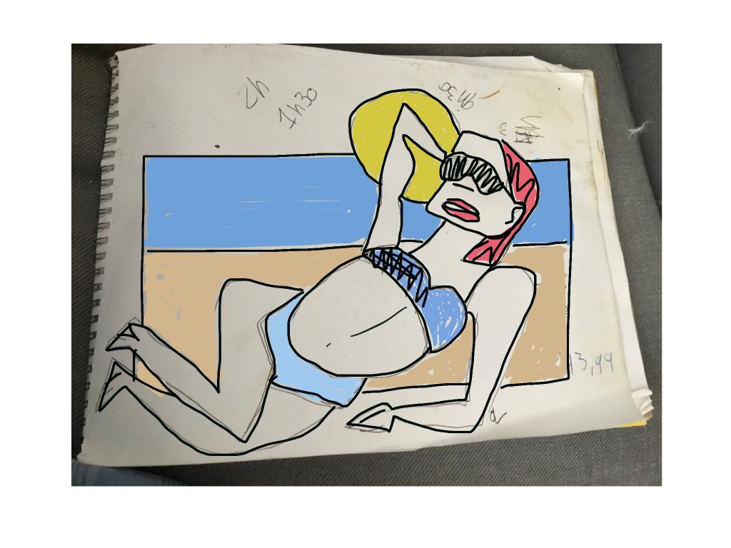 drunkenBouddha's tweet photo. #pregnant #pinup #atthebeach #handdrawn #digitalart #blacklines #cubism #lowbrow #bikinimodel #doodle #punkstyle #drawingpapers #sketching #fauvism #baba #bikiniseason #saint #trashartist #nolikes https://t.co/K5RhHCkgr2