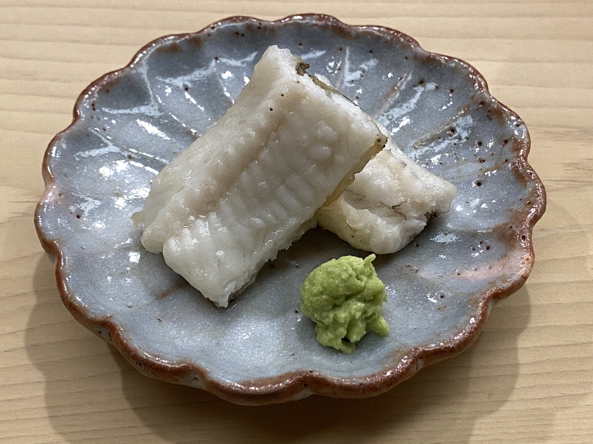 日本橋蛎殻町すぎた＠水天宮前 まずは前半戦のつまみから。太刀魚が