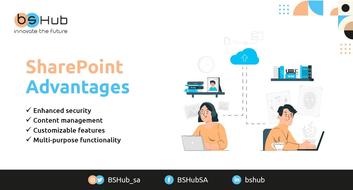 BSHub_sa's tweet photo. BSHub offers you the ultimate SharePoint portals  that fits the best to your business requirements and keep your employees engaged. 
#bshub #innovatethefuture #sharepoint #business #customerexperience #employeeengagement #security #employeeexperience #collaboration https://t.co/oHKS0w0M2Y