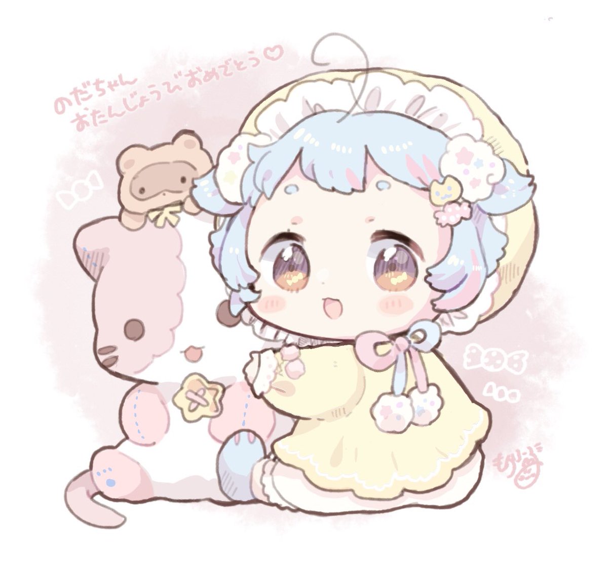 「のだちゃんおたんじょうびおめでと〜〜〜!!🍬🐈
 #のだあぁぁぁと 」|もかろーる🌷のイラスト