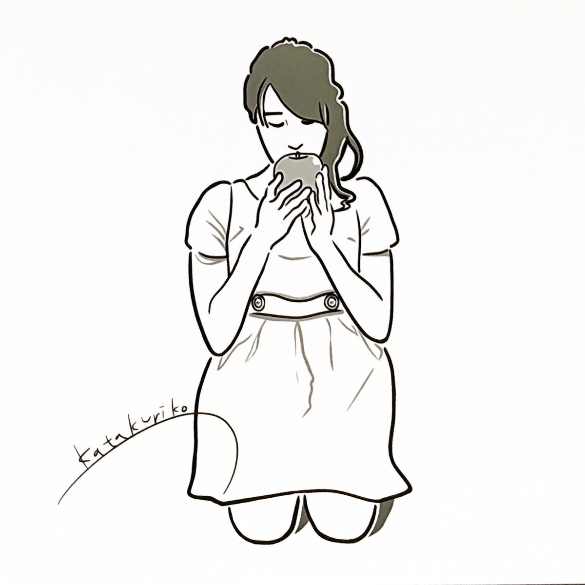 かたくり子ktk A Twitter ちょっちゅね 線画 ペン画風 にがおえ 似顔絵 Nigaoe ポートレート Portrait 油性ペン マッキー らくがき イラスト アート Art 雑誌 アイコン カフェ 絵のある暮らし おしゃれにがおえ かたくり子 Katakuriko モデル