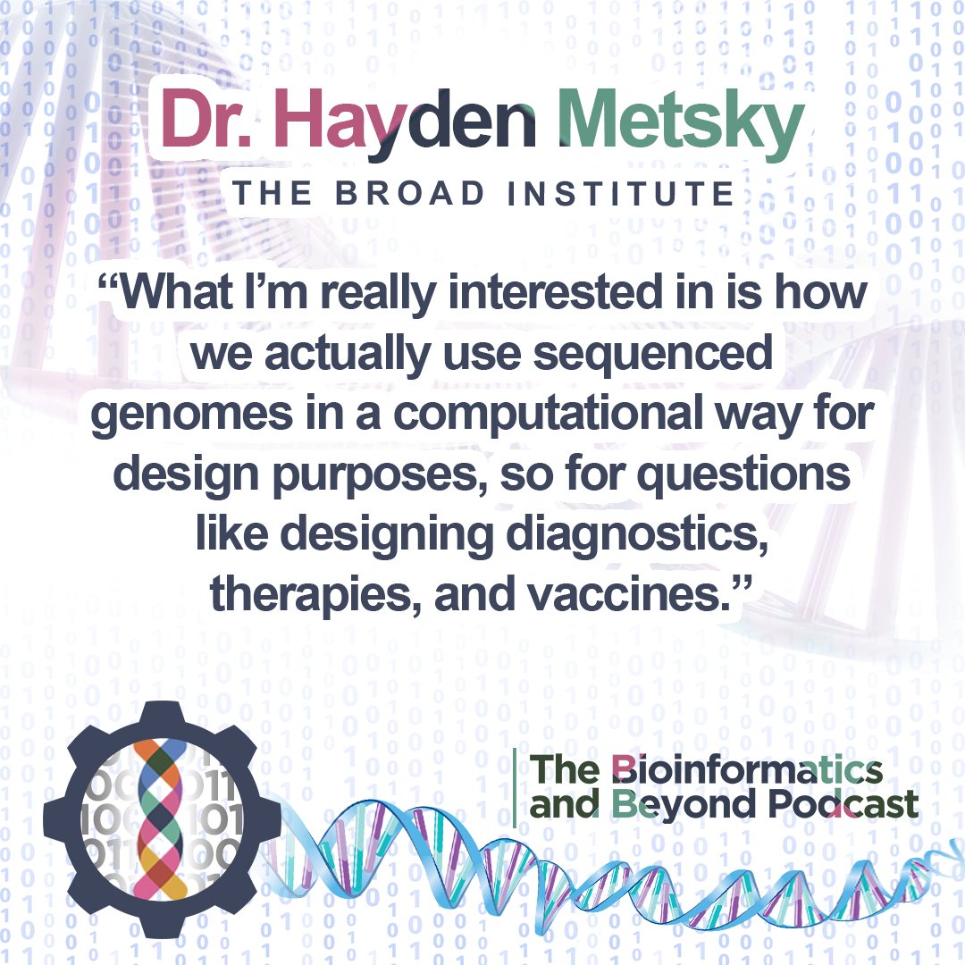 BioInfoPod's tweet photo. This week, @broadinstitute scientist @haydenmetsky introduces his vision for fully harnessing genomics in humanity's battle against infectious diseases. He explains new advances like CRISPR-based diagnostics and his @NatureBiotech work "CATCH". Listen now: https://t.co/L21Vzx1yx1 https://t.co/QEF4E8czgB