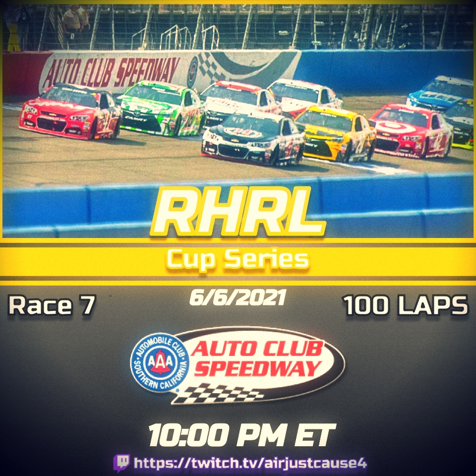 It's crunch time.
With the playoffs nearing, the RHRL Cup drivers strive for fortune. 🔥

📺 Watch the RHRL Cup Series race at @ACSupdates on twitch.tv/airjustcause4 at 10 PM ET.
@AlexCasstevens and @harvickfan429 will broadcast the event.

@diecast_b | @NASCARHeat | #eNASCARHeat