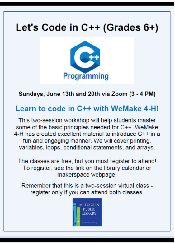 WeMake4h's tweet image. C++ coding workshop for kids! @WeMake4h @4H @NJSTEMPathways #summercoding #cs #stem4all