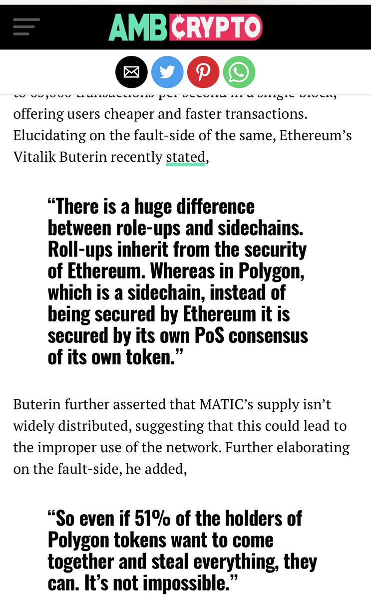 CryptoMoonSesh's tweet image. Vitalik Buterin highlights some flaws of MATIC. 

Conclusion: 
Nahmii (Nii) &amp;gt; Polygon (Matic)

#nahmii #airdrop #Layer2scaling $NII #NII #ETH #Ethereum #nahmiimes #uniswap #consensys #crypto #moon #cryptocurrency #DeFi #blockchain #nahmiiknights #knightsofnii
