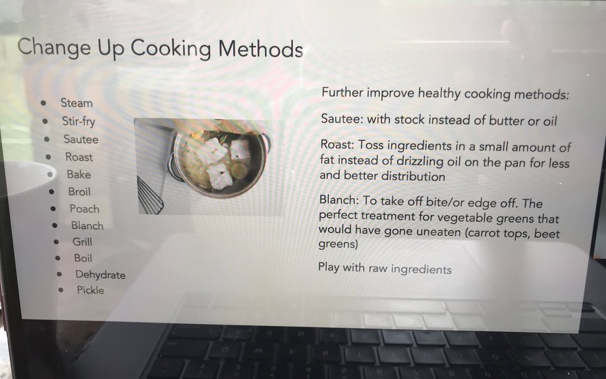 VaNiPaLeTi's tweet image. Culinary medicine conference Day 3 

Listening to #nutrientdensity 
#mealprep
Mixing up #cookingmethods
How to go low salt by #builiding up #flavor 
Increasing #fruits n #vegetables 

@HealthMeetsFood 
@DrGourmet