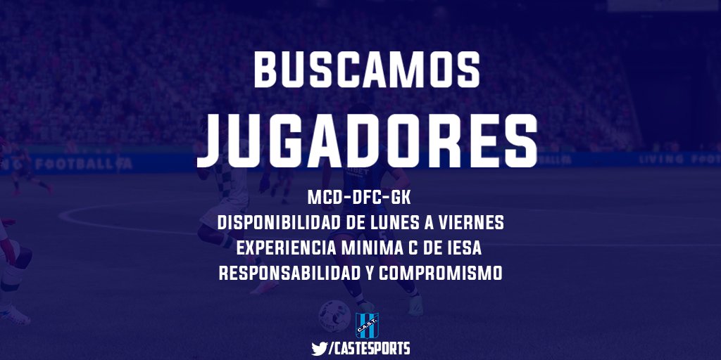 #FIFA21🎮

El Candombero te busca!!

Buscamos jugadores para afrontar la Cuarta división de <a href="/IESAFIFAar/">IESA Argentina</a> . Si tenes los requisitos que aparecen en la foto no dudes en mandar un DM a la cuenta!!

#TodoTelmo
