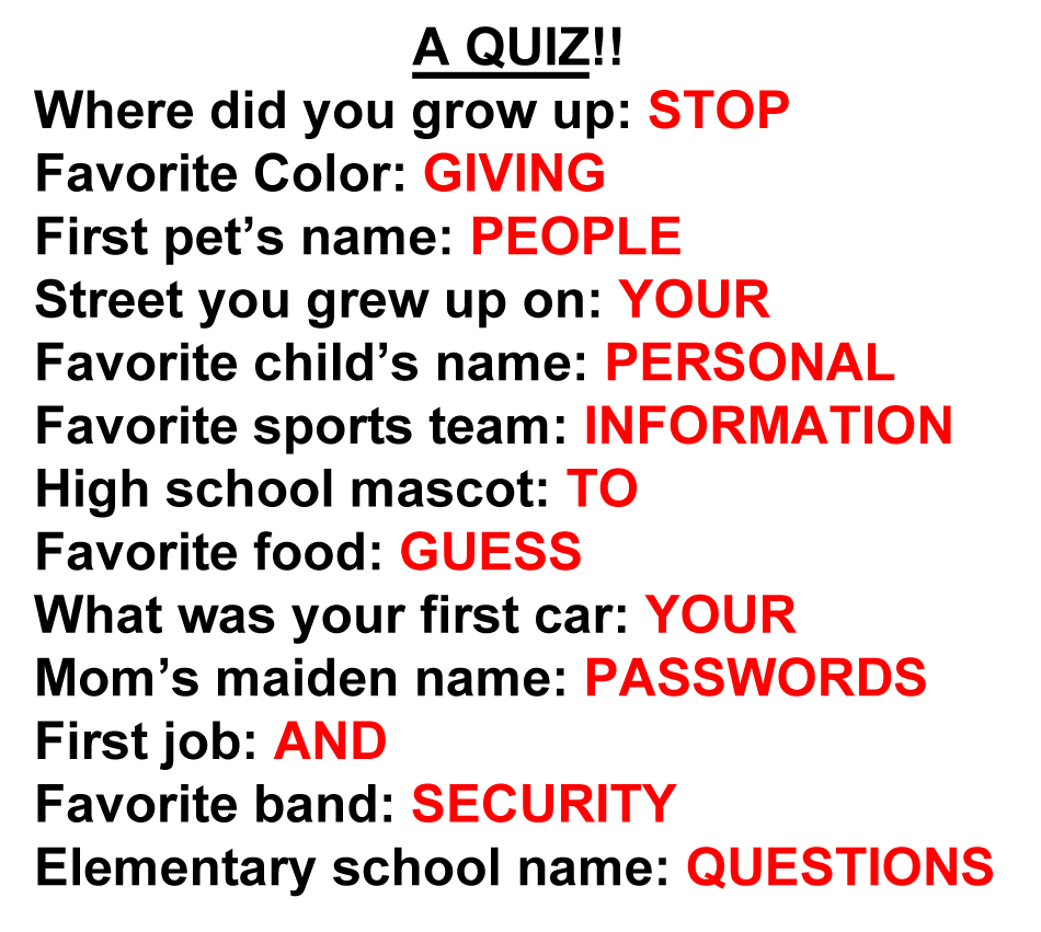 what's your favorite food quiz