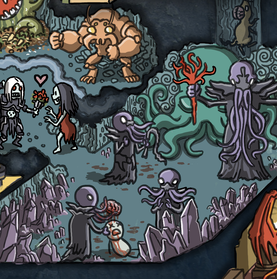 mockman's tweet photo. Dragons and mindflayers from my #warriorsofwaterdeep walkthrough map! #dnd @_chirographum_ https://t.co/X73sZ6G1dZ https://t.co/09MtntmoN5