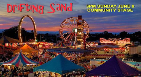 Join Drifting Sand today (5pm) at the San Mateo County Fair for a set of beach party faves & surfpop classics! 🎸🎶🏄‍♂️😎 #surf #music #surfmusic #sanmateo