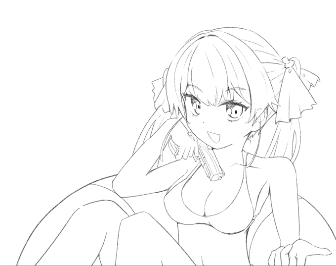 鉛筆系で線引いてみたけど…ここからどう塗る… 