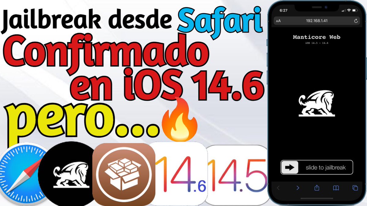 jeff_umanzor's tweet photo. ✅ Jailbreak desde #Safari CONFIRMADO EN IOS 14.6 Pero...🔥
✅Funciona para iOS 14.4 - 14.4.2⁉️
✅Subo o no a iOS 14.6⁉️
✅Qué tal cerca está un #jailbreak para iOS 14.5.1⁉️
🧡Video informativo aquí🧡
https://t.co/5HMYZGwiLJ
❤️🔥Suscribe & Comparte❤️🔥 #ios146 #ios1451 #iOS15 https://t.co/hDlK1s05sE