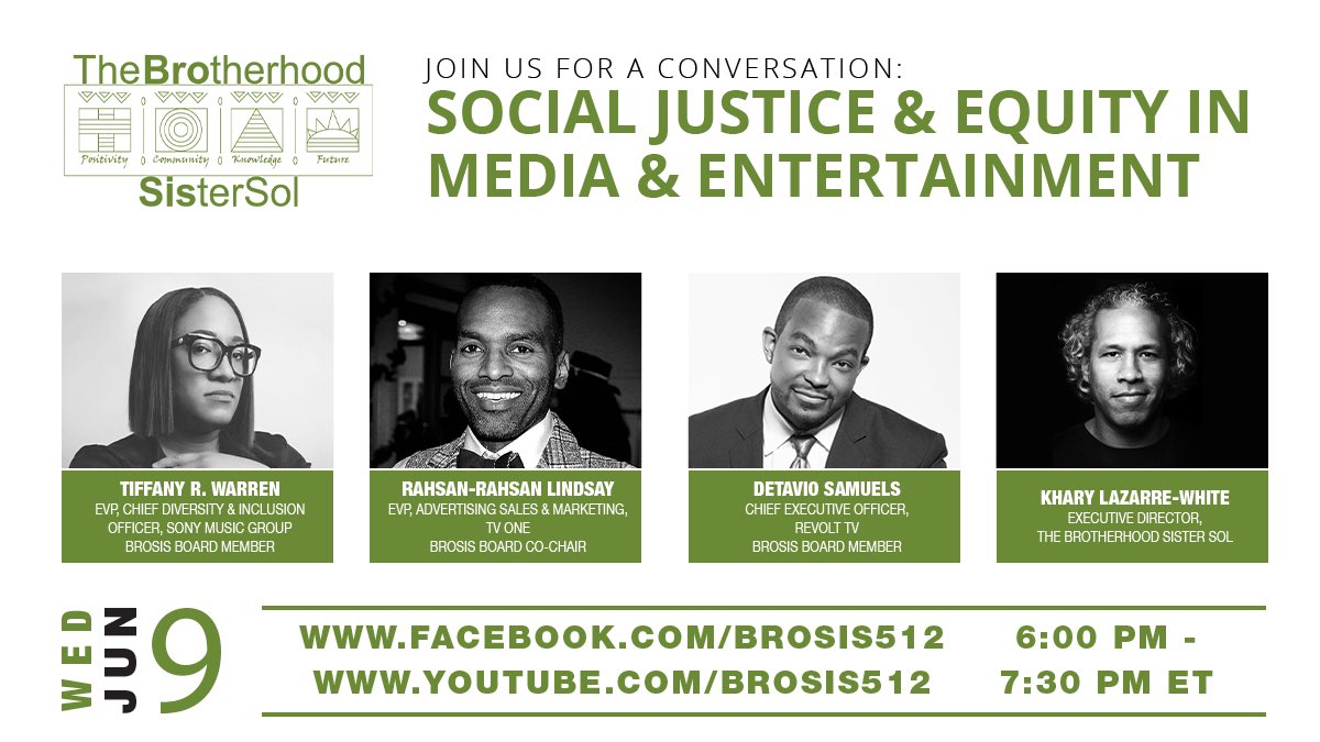 Join us this Wednesday at 6pm - I will be in conversation with @DiverStar @Detavio @Rahsan_On_TV - @BroSis512