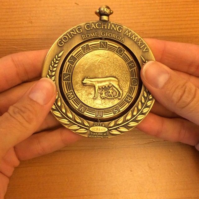 GcSoft's tweet image. Decipher this Geocoin! #Geocachers used this mesmerizing Geocoin to unlock an adventure at the #GoingCaching Mega-Event in Rome, Georgia. pinterest.com/pin/3588806640…
