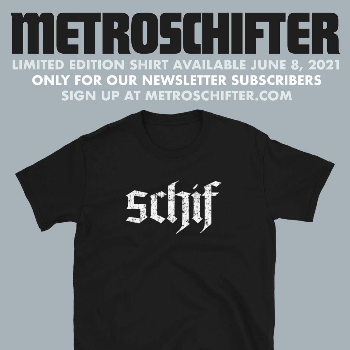 metroschifter's tweet photo. Get all the details about our December tour festivities and special stuff like this when you sign up at https://t.co/SAjX2tbKkV. Our next newsletter goes out June 8th with a link to order this badass shirt. #metroschifter #schif21 https://t.co/znV1B18OFI