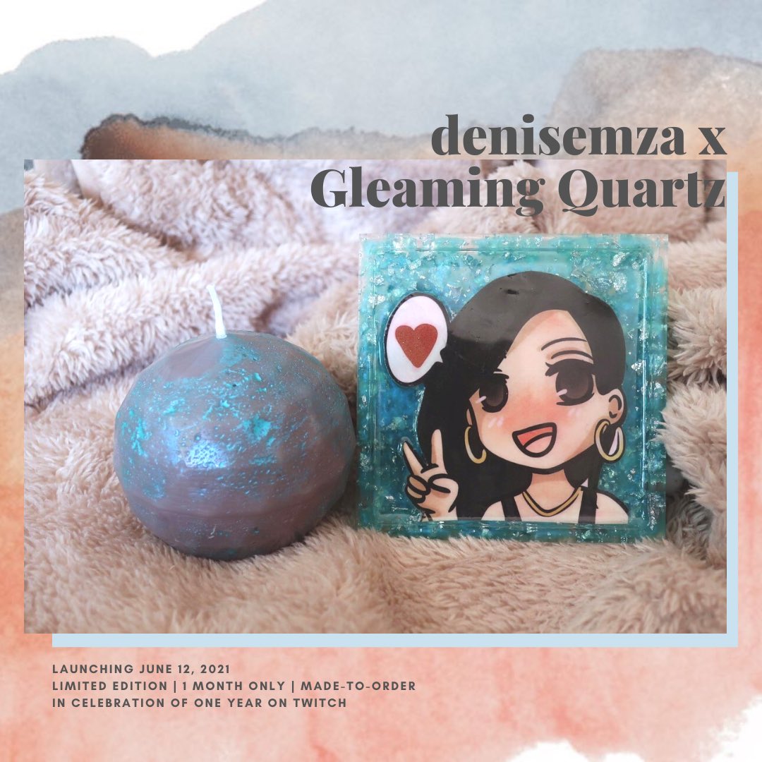 deniseuwuu's tweet photo. Launching this Saturday! I’m so excited 😊 Each candle will come with a decorative tray featuring my emotes, and you get to choose the emote 🤩💎✨ 

#spotlightAPI #streamer #twitch #affiliate #gamergirl  #honeybeeswax #gleamingquartz #smallstreamer #denisemza https://t.co/XAmlRnq2Pk