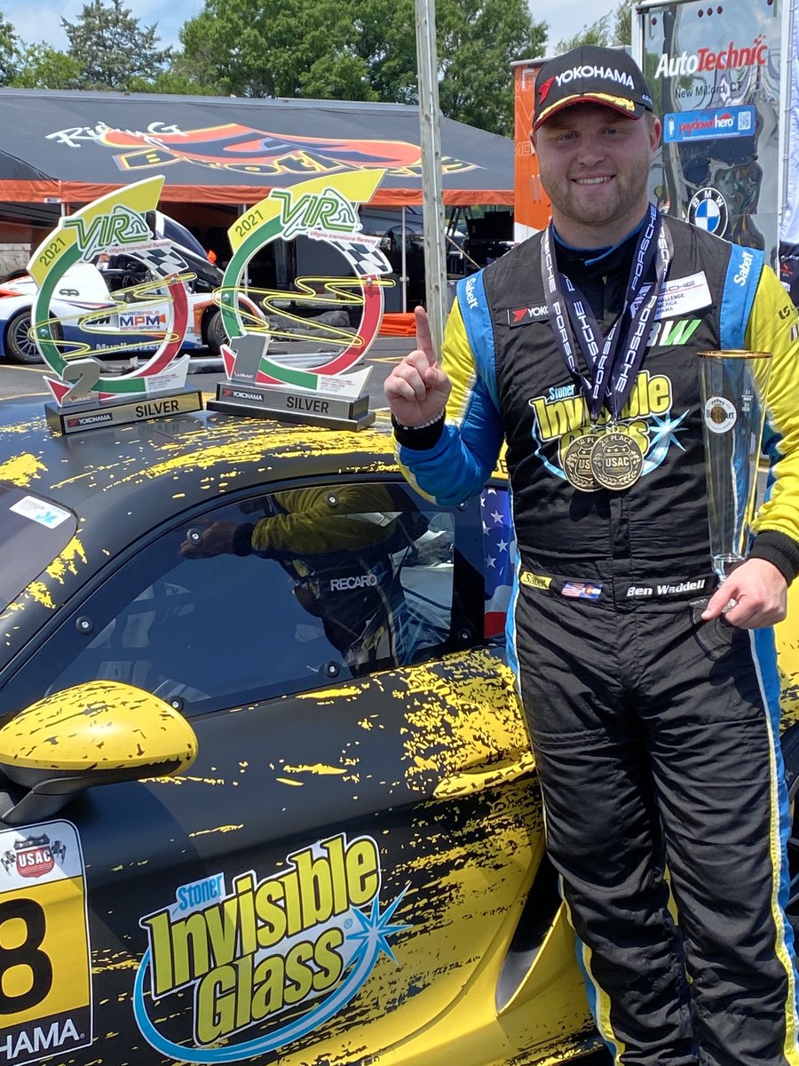 A very solid weekend for ⁦⁦<a href="/BenWaddell/">Ben Waddell</a>⁩ at VIR. A win yesterday and P2 today. Thanks to ⁦<a href="/StonerCarCare1/">Stoner Car Care Official</a>⁩ and ⁦<a href="/InvisibleGlass/">Invisible Glass</a>⁩ for the support. Next round at Road Amercia late July.