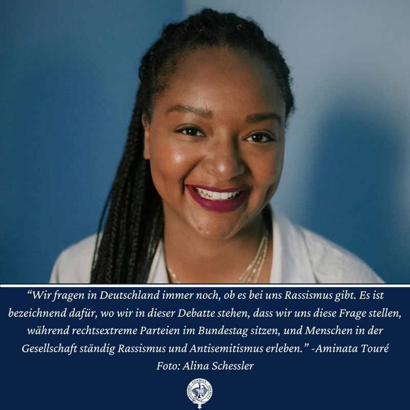 Last week, we had the pleasure to host a talk with Aminata Touré , the vice-president of Schleswig-Holstein's state parliament, and MP since 2017, making her the first Afro-German and youngest vice president of a state parliament.