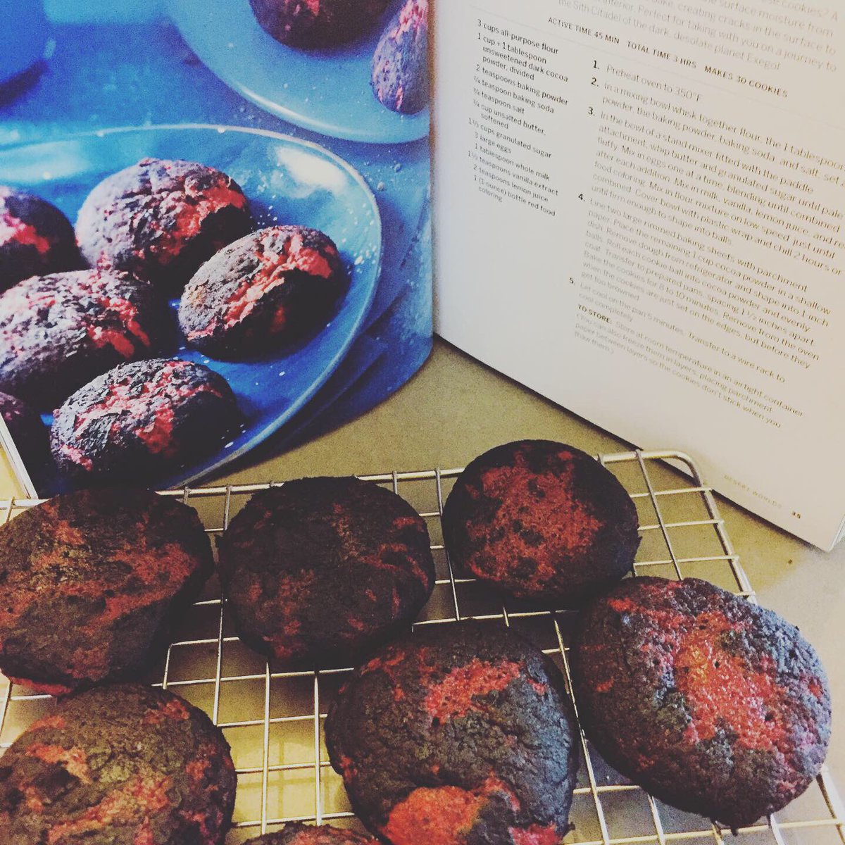 gotobread's tweet photo. Come to the Dark Side, we have cookies. As a huge @starwars fan had to pick up the Galactic Baking Cookbook and the first thing I made were the Sith Cookies. https://t.co/QcHr8mQduS