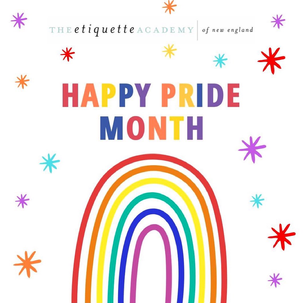 EtiquetteAcadNE's tweet photo. At The Etiquette Academy of New England, we are proud to support the LGBTQ+ community, and are committed to promoting a culture that celebrates diversity, equality &amp; inclusion for all. 🏳️‍🌈 #Pride #Pride2021 #LoveIsLove https://t.co/FXkVTxiOkM