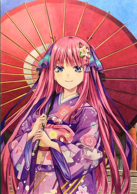 おはようございます!
五等分の花嫁ラスト、三玖と二乃です(*'ω`*)

#五等分の花嫁 #色鉛筆 #模写 