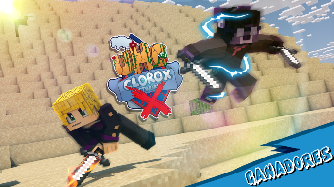CloroxNetwork's tweet photo. ¡Felicidades a los ganadores @GermqnC y @UliGames9999  del UHC CloroX! Esperamos que les haya gustado este inolvidable y épico evento. 💙⚔️ https://t.co/jFgsGW67C5