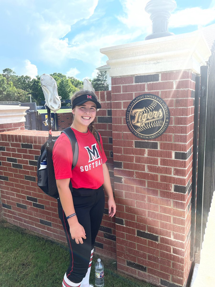 2022Brook's tweet photo. I had a great day at the @ETBU_Softball prospect camp today! Loved getting to get feed back from @JanaeShirley and the rest of the coaching staff! Also enjoyed learning about the great program that she helped build!!! #GoTigers https://t.co/Ve6Pgq91Ip