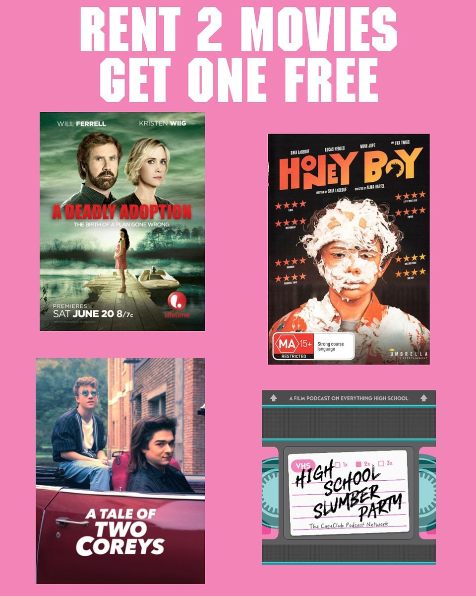 HSSlumberParty's tweet photo. Here were @the_mikestir's picks for his final Two Coreys movie of the year. #ataleoftwocoreys #adeadlyadoption #honeyboy https://t.co/UODalFDSKd