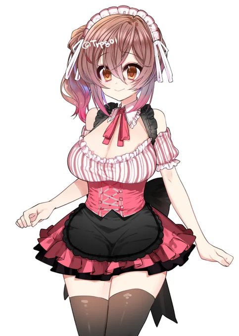 さっさにもなんか新しいの着せないの可哀想かなと思ってコスプレ属性のつよいメイド服にした 
