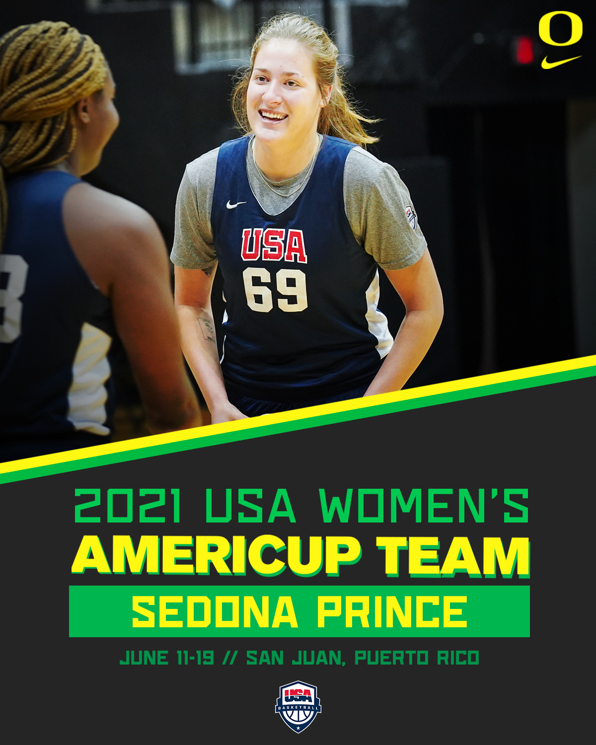 Oregon Women S Basketball Puerto Rico Bound Sedona Prince Has Officially Been Named To The 12 Player 21 Usa Basketball Women S Americup Team The 21 Fiba Americup Is Set For June