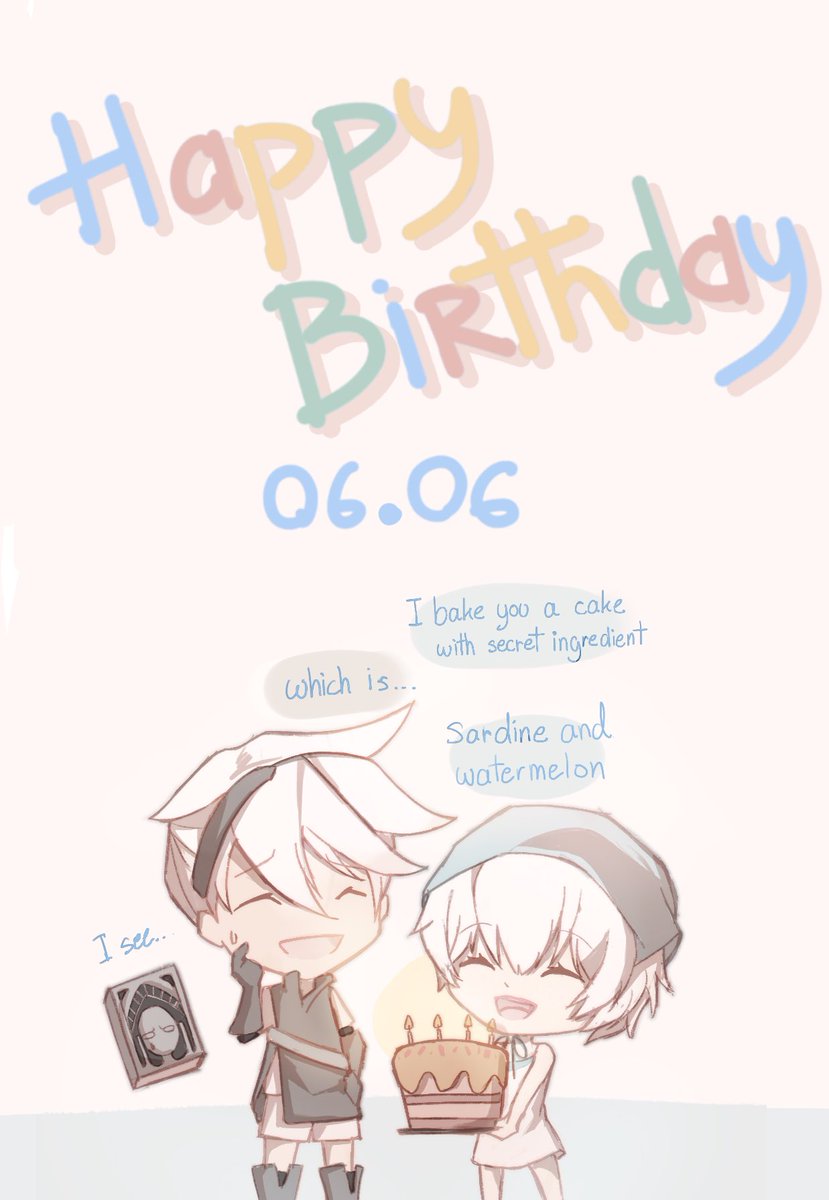 _041142's tweet photo. HBD to you Bro.
For having a birthday the same day as brother day is really suit you.
#NieRReplicant  #NieR https://t.co/W5zo9fnqjW