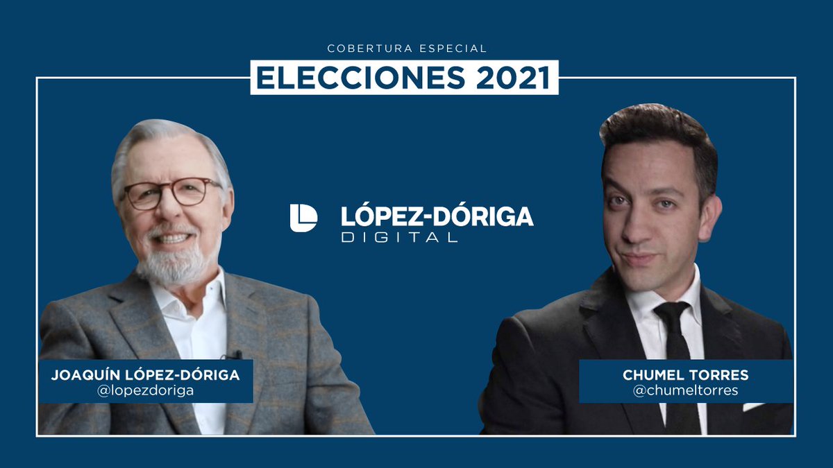 Y les recuerdo que a partir de las 10 pm, @ChumelTorres y yo en una transmisión especial para nuestras redes. ¡No nos vamos hasta tener resultados!

#Elecciones2021
#ElecciónEs