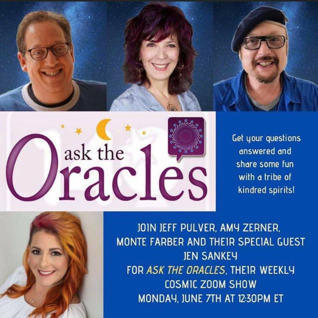 TheCartomancer's tweet photo. Tomorrow 9:30am PST/12:30pm EST - Our Instagram Sorceress, Jen Sankey answering your questions live with Amy Zerner, Monte Farber and Jeff Pulver. #AskTheOracles #StardustWandererTarot #EnchantedWorld #divination #astrology #JenSankey #MonteFarber #AmyZerner #JeffPulver https://t.co/69Y5mMkkJI