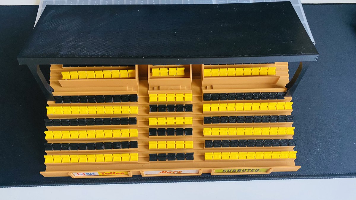 First of the Subbuteo terrace to small stands complete. Just in time for fans returning !!  Big shout out to <a href="/MiniSoccerBuild/">Mini Soccer Builds</a> for seats and roof. Absolute class. <a href="/kitsforflicks/">kitsforflicks</a> @SubbuteoOnline <a href="/Westwood_TS/">WestwoodTableSoccer</a> <a href="/SubbuteoCollect/">Subbuteo Collector - The Original Subbuteo Vlogger</a> <a href="/watsthebull/">Watsies Subbuteo Art</a> <a href="/distant_sun/">Ronnie Turner</a>