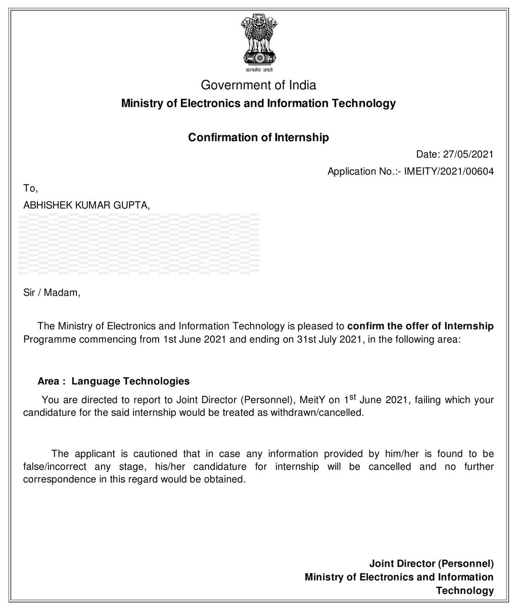 Abhishek_Apk's tweet image. Feeling amazed to announce that, I finally got preferred for an internship at the @GoI_MeitY (Ministry of Electronics &amp;amp; Information Technology).

#DigitalIndia #internship @digitalindia #digitalindiainternship #miety #ggv