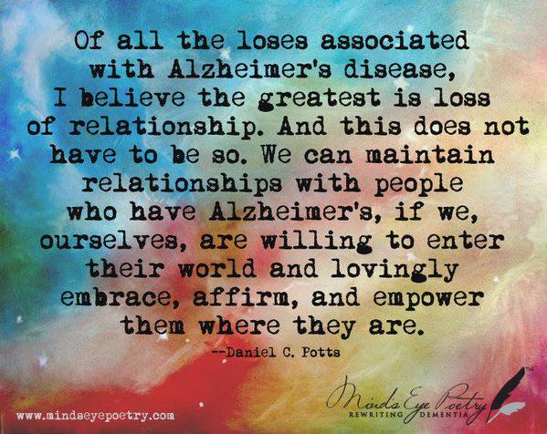 Please re-Tweet this beautiful reminder to see and experience from outside our own perspective.

#Alzheimers #dementia #caregiving #health