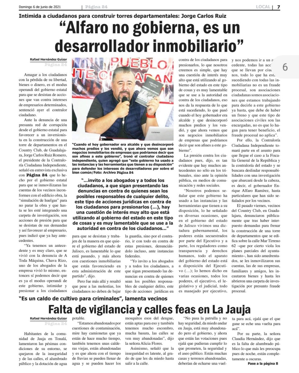 ciudad_alaire's tweet photo. “Alfaro no gobierna, es un desarrollador inmobiliario”.

Intimida a ciudadanos para construir torres departamentales: Jorge Carlos Ruíz. Lee la nota completa ➡️
https://t.co/twNI71pvoM @TepeyacUnete @Huen_titan_i @Parlamentodcol @paz_jardines @JoseAnteroCasta @powersuprime https://t.co/AJPcXGkFew