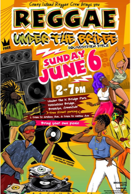 RootzCdn's tweet photo. #ConeyIslandReggae under the bridge #SoundSystemStyle 'til 7 PM https://t.co/9q1v2dz8Sf